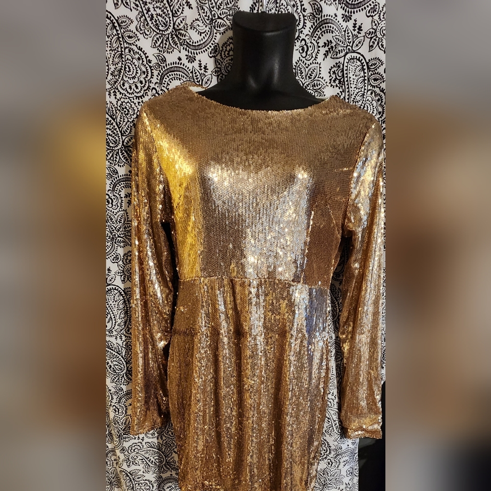 Gold sequence dress.. never worn